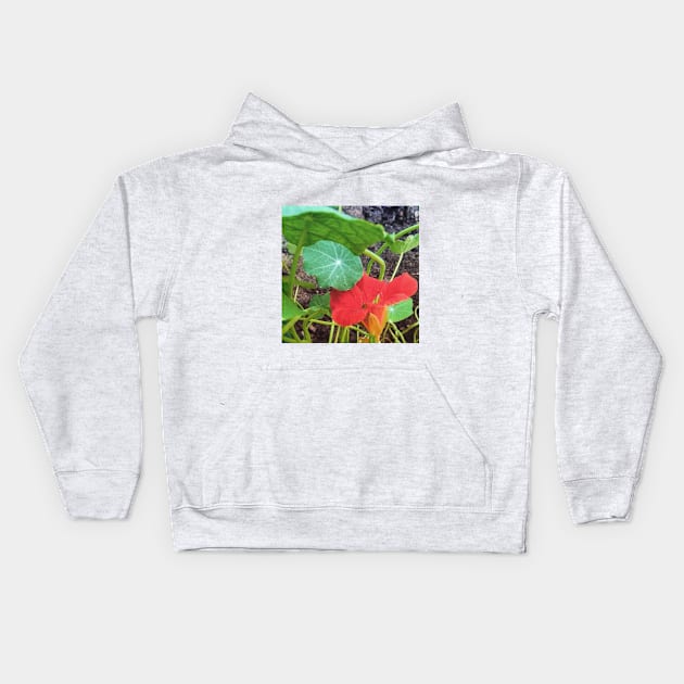 Nasturtium Empress of India Kids Hoodie by Hajarsdeco